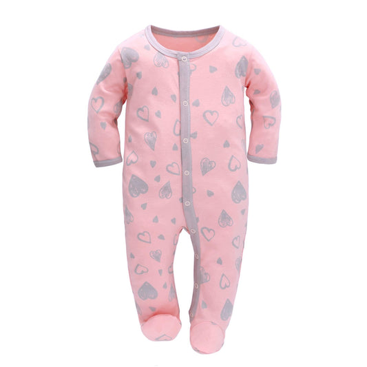 Schlafstrampler Baby Junge Maedchen 3er Unisex Pyjamas Baumwolle Strampler Jumpsuits Langarm Spieler Babykleidung mit 0-6 Monate