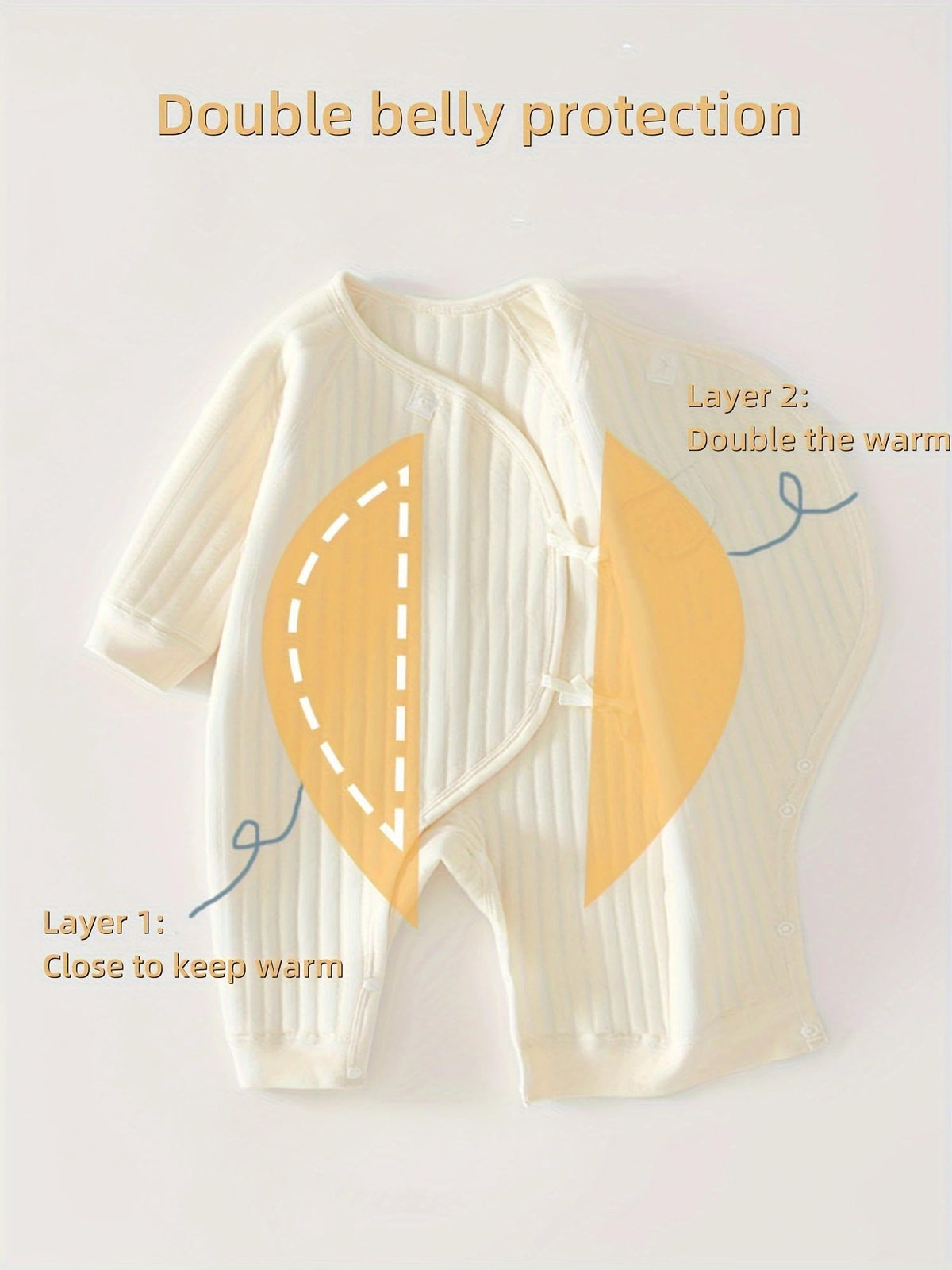 1 Pack Baby Bodysuit, 1-3 Months Neugeborenes Baby warme Baumwolle Bodysuit mit Hut, 100% Baumwolle Kleinkind Homewear verdickt Frühling und Herbst Kleidung (Beige, 1-3 Months)