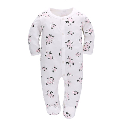Schlafstrampler Baby Junge Maedchen 3er Unisex Pyjamas Baumwolle Strampler Jumpsuits Langarm Spieler Babykleidung mit 0-6 Monate